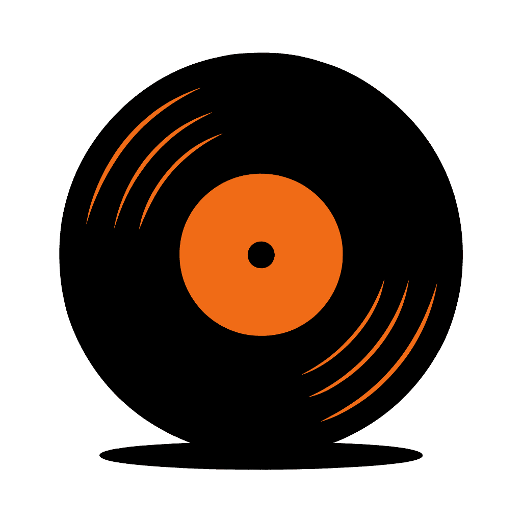 Un vinile nero con centro arancione